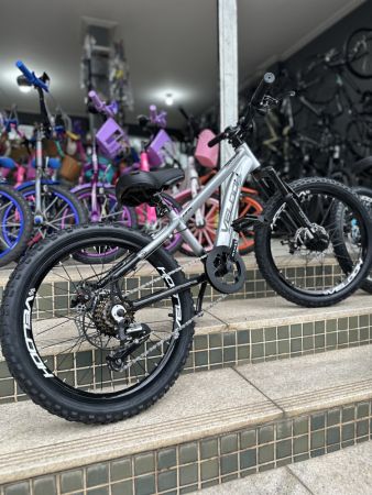 Bicicleta aro 20 c/marcha, suspensão, freio a disco.